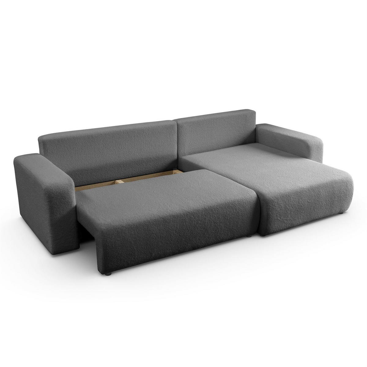 ECKSOFA VESPO XL mit Schlaffunktion und Bettzeugkasten - Graphitfarben, Textil (267/143cm) - Lookway