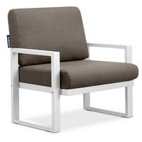 GARTENSESSEL FRENA ,Weiß/Beige - Beige/Weiß, Textil/Metall (70/65/60cm) - KONSIMO®