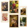 POSTER Set Mit 6 Kanadischer Herbst Rot Gelb & Braun A3 & A4 Rahmen Aus Hellem Holz - Beige, Papier (29/3cm) - Nacnic