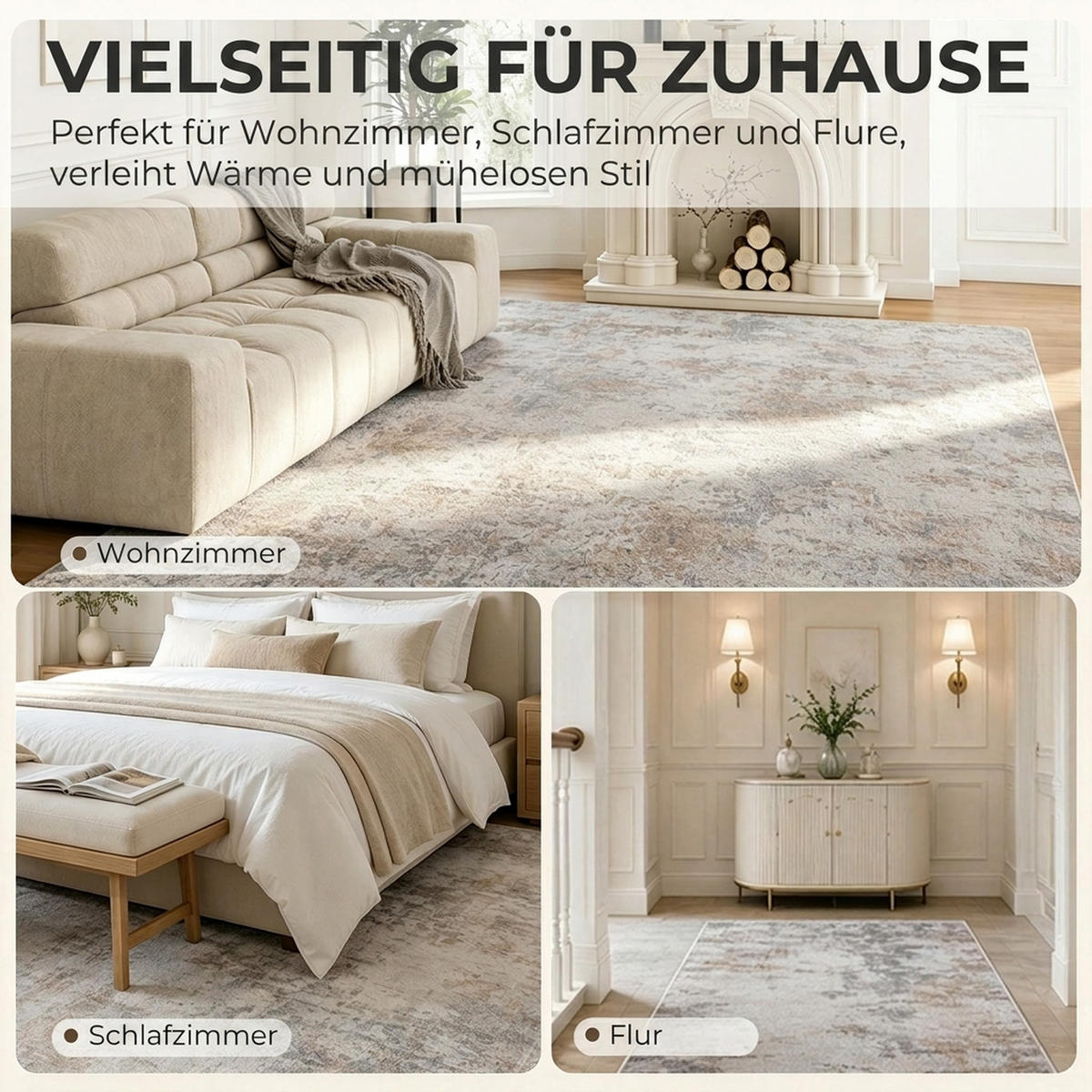 TEPPICH Polyester Braun - Braun, Textil (140/200cm) - HOMCOM