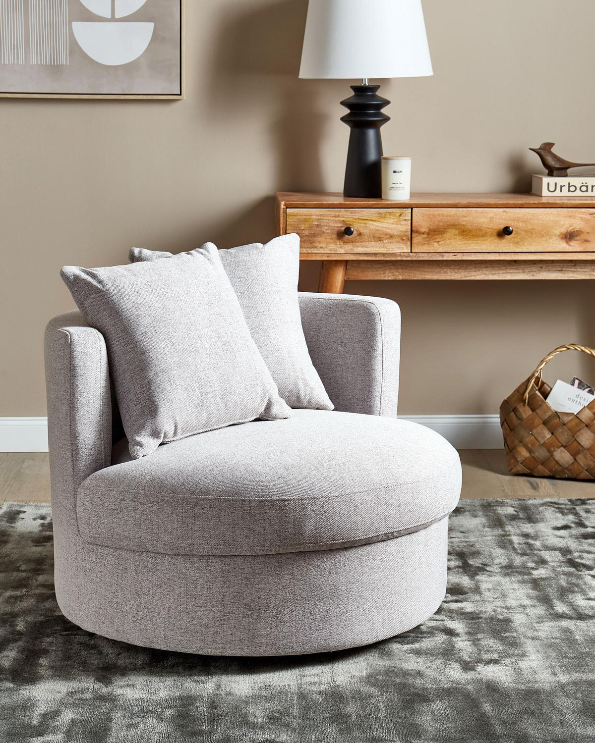 SESSEL Hellgrau Dalby - Grau, Textil (82/61/82cm) - Beliani