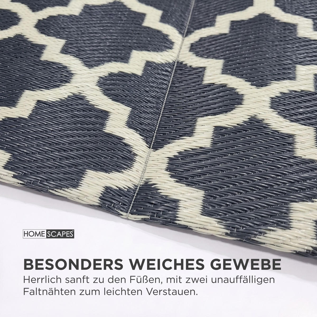 OUTDOORTEPPICH Nola, geometrisch gemustert 150/240 cm - Schwarz, Kunststoff (150/240cm) - Homescapes