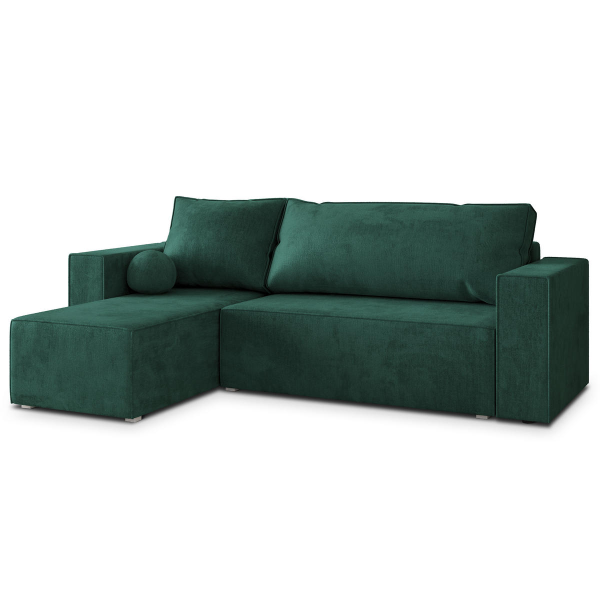 ROHOVÁ SEDAČKA RAVELO tmavě zelená - šedá/tmavě zelená, dřevo/textil (240/140cm) - MASSENO