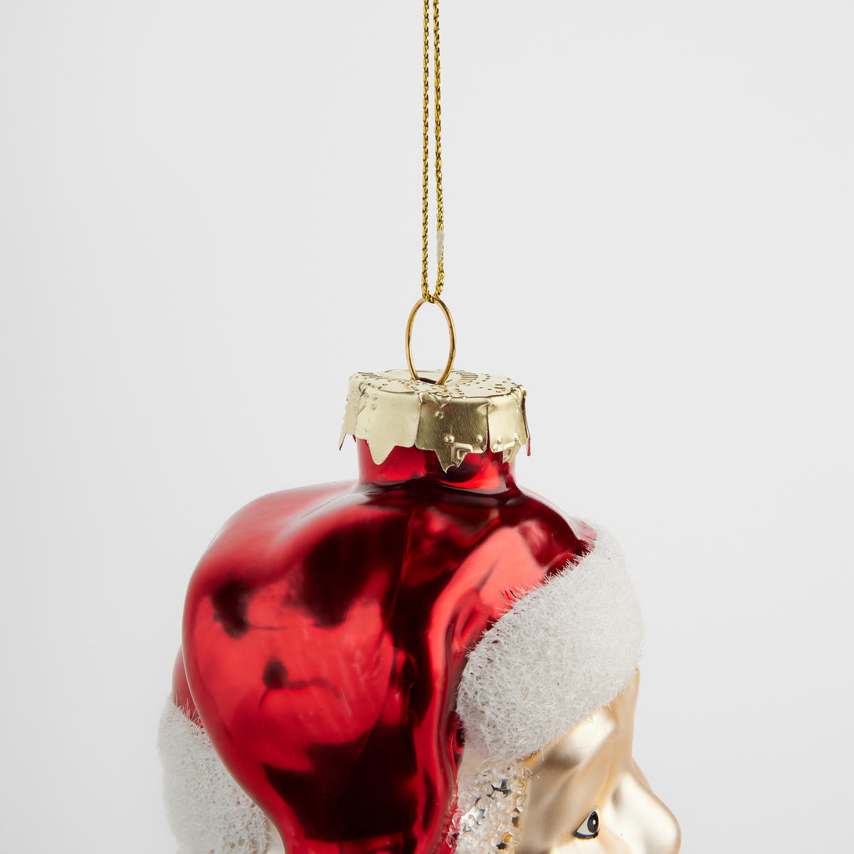 WEIHNACHTSKUGEL Glas SANTA, 8x14 cm, Weihnachtsmann, Christbaumkugeln, Weihnachtsdeko Xmas, Christmas Deko - Weiß, Glas (8/7/14cm) - home&you