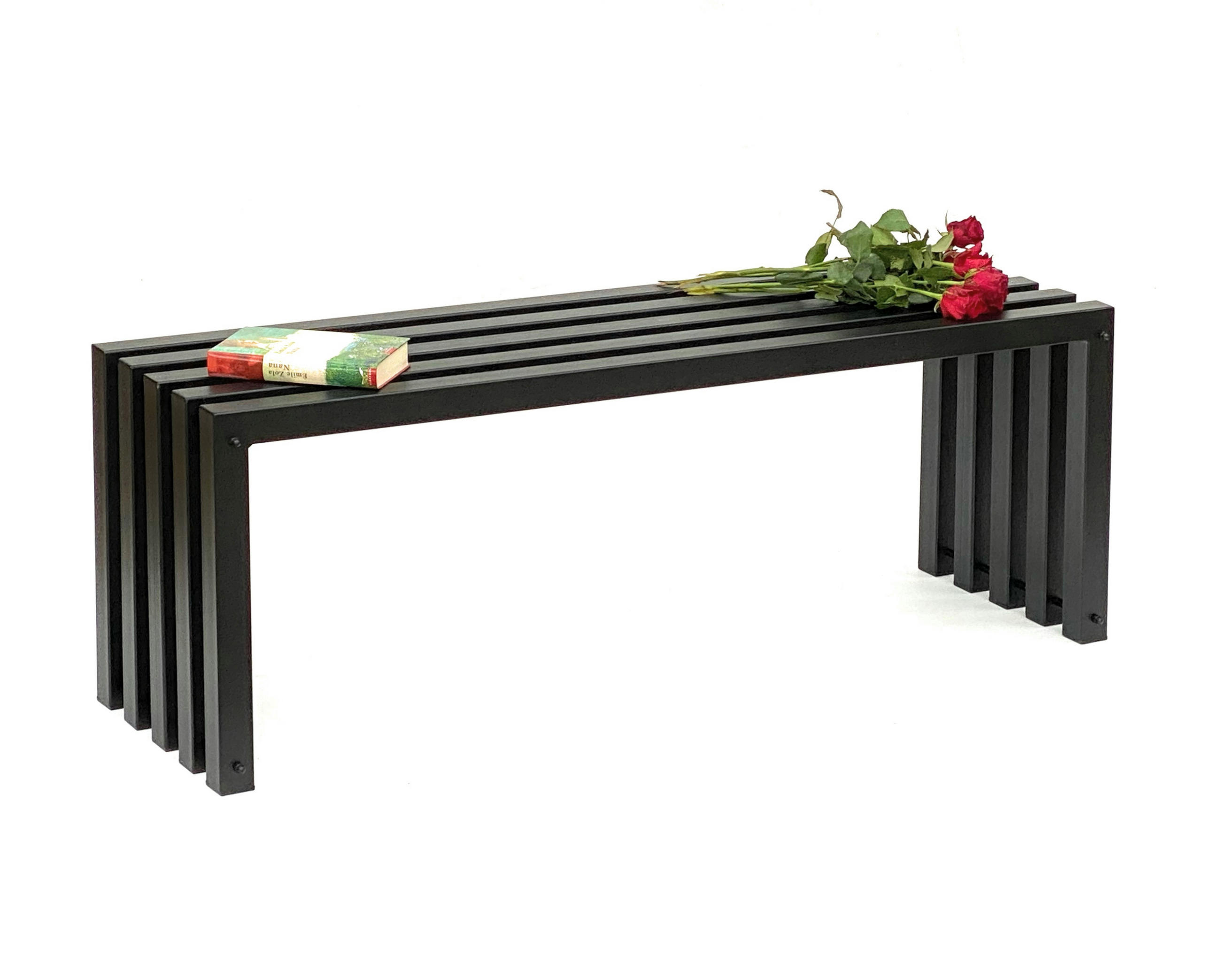 GARTENBANK Metall Wetterfest Schwarz 120 cm 96245 - Schwarz, Metall (117/43.5/37cm) - DanDiBo