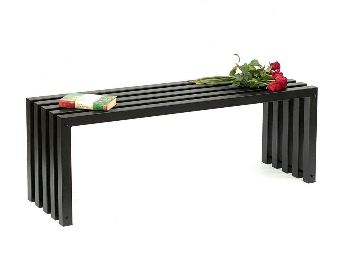 GARTENBANK Metall Wetterfest Schwarz 120 cm 96245 - Schwarz, Metall (117/43.5/37cm) - DanDiBo