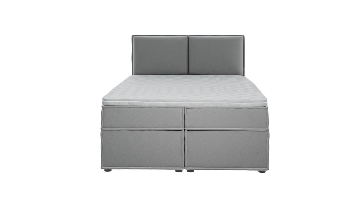 BOXBETT Eclipse 140/200 cm Grau Luxusmicrofaser - Schwarz/Grau, Holz/Kunststoff (140/200cm) - S-Style Möbel