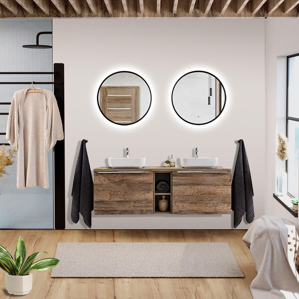 BADMÖBEL-SET 7-TLG. Puebla-56 - Braun, Holzwerkstoff (140/200/46cm) - Lomado