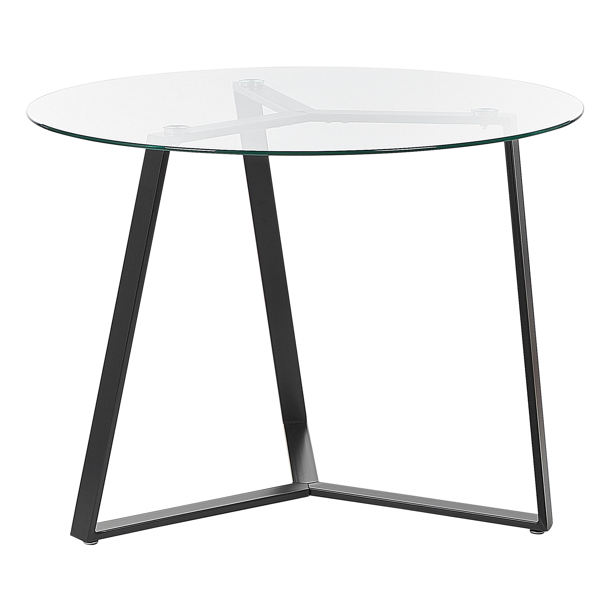 ESSTISCH 100/100/74 cm Schwarz Rund Kebri - Schwarz, Glas (100/100/74cm) - Beliani