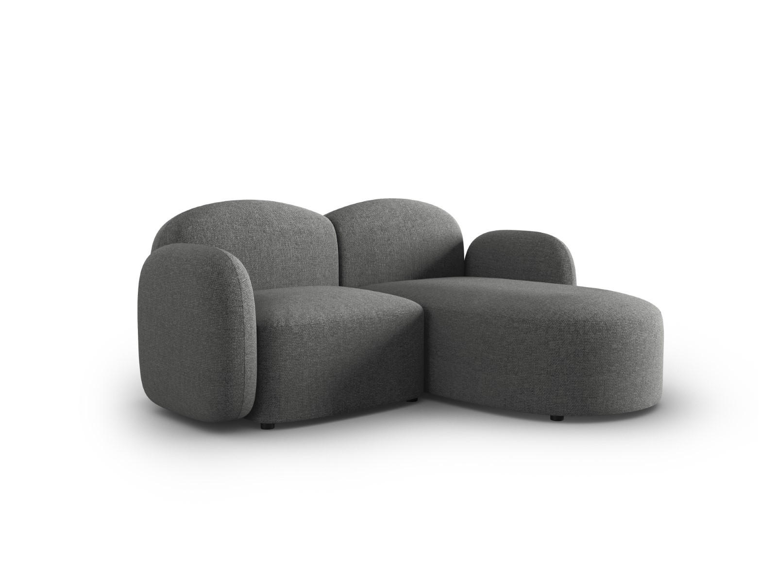 ECKSOFA rechts Blair aus Chenille-Stoff dunkelgrau mischung 3 Sitzplätze - Dunkelgrau, Textil (155/194cm) - Micadoni