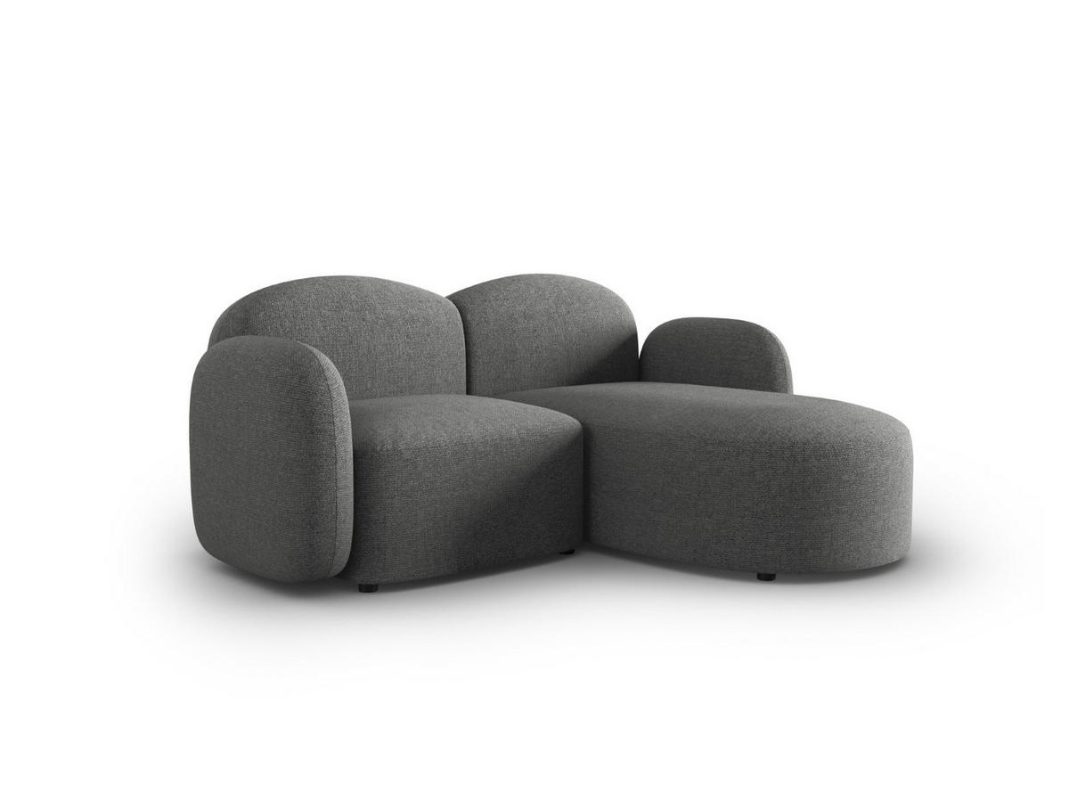 ECKSOFA rechts Blair aus Chenille-Stoff dunkelgrau mischung 3 Sitzplätze - Dunkelgrau, Textil (155/194cm) - Micadoni