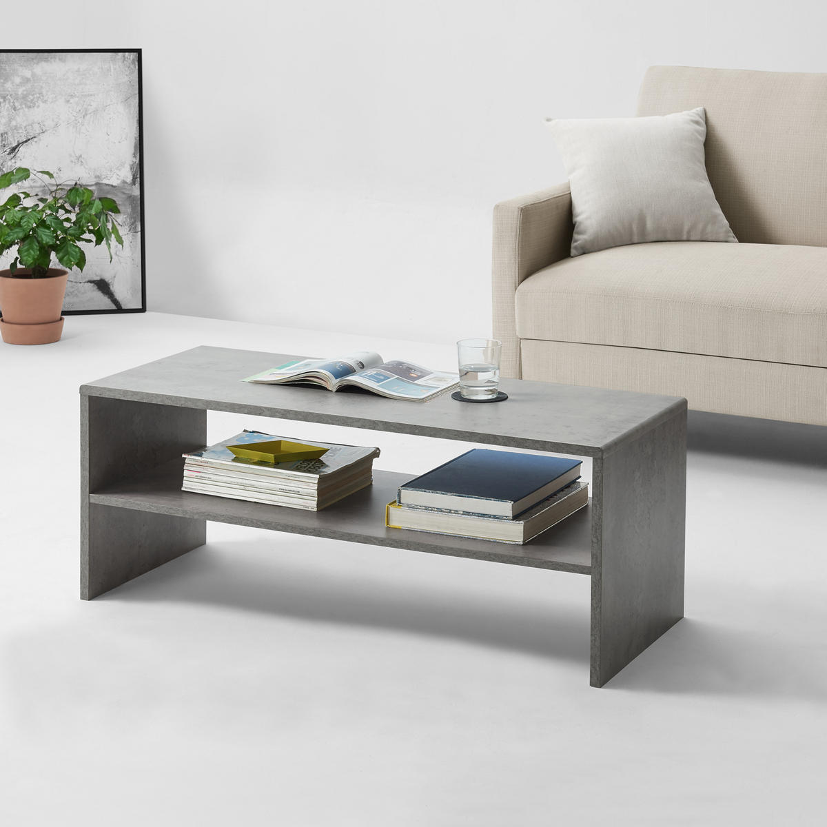 COUCHTISCH Trier 40/100/40 - Grau, Holzwerkstoff (100/40/40cm) - [en.casa]