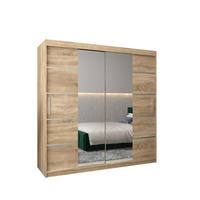 SCHWEBETÜRENSCHRANK 200/200/62 2-türig - Silberfarben/Sonoma Eiche, Holz/Kunststoff (200/200/62cm) - MÖBEL KRYSPOL