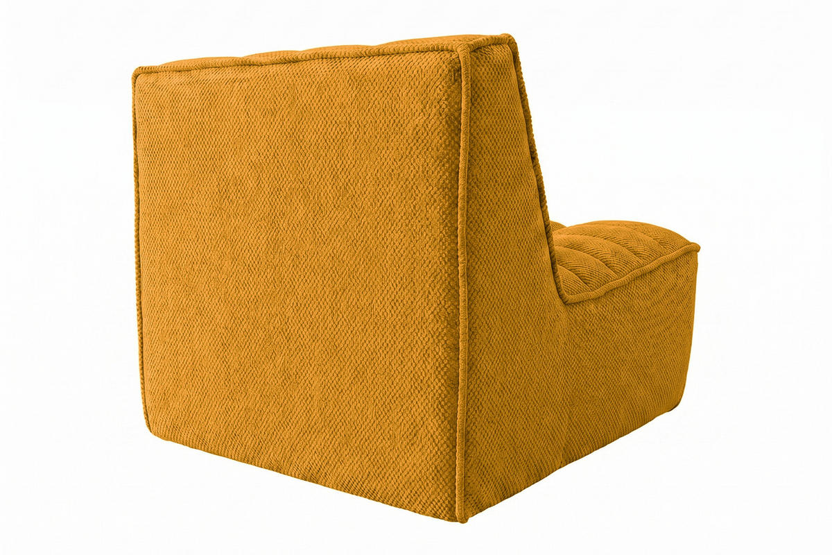 SESSEL, Loungesessel, Plüschstoff Pop, Senffarbe, LAZY - Gelb, Holz (80/76/93cm) - Kaiser Möbel