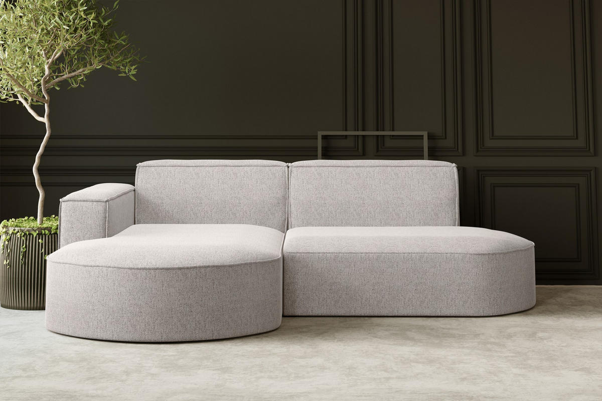 ECKSOFA MODENA L STUDIO Stoff Verita Beige Links - Beige, Holz (165/236cm) - Kaiser Möbel
