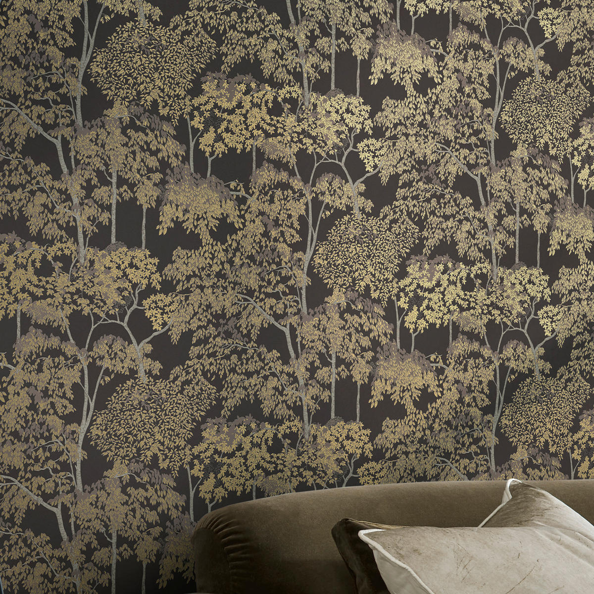 VLIESTAPETE Idyllischer Baum 1000x52cm - Braun, Papier/Kunststoff (52/1000cm) - Graham & Brown