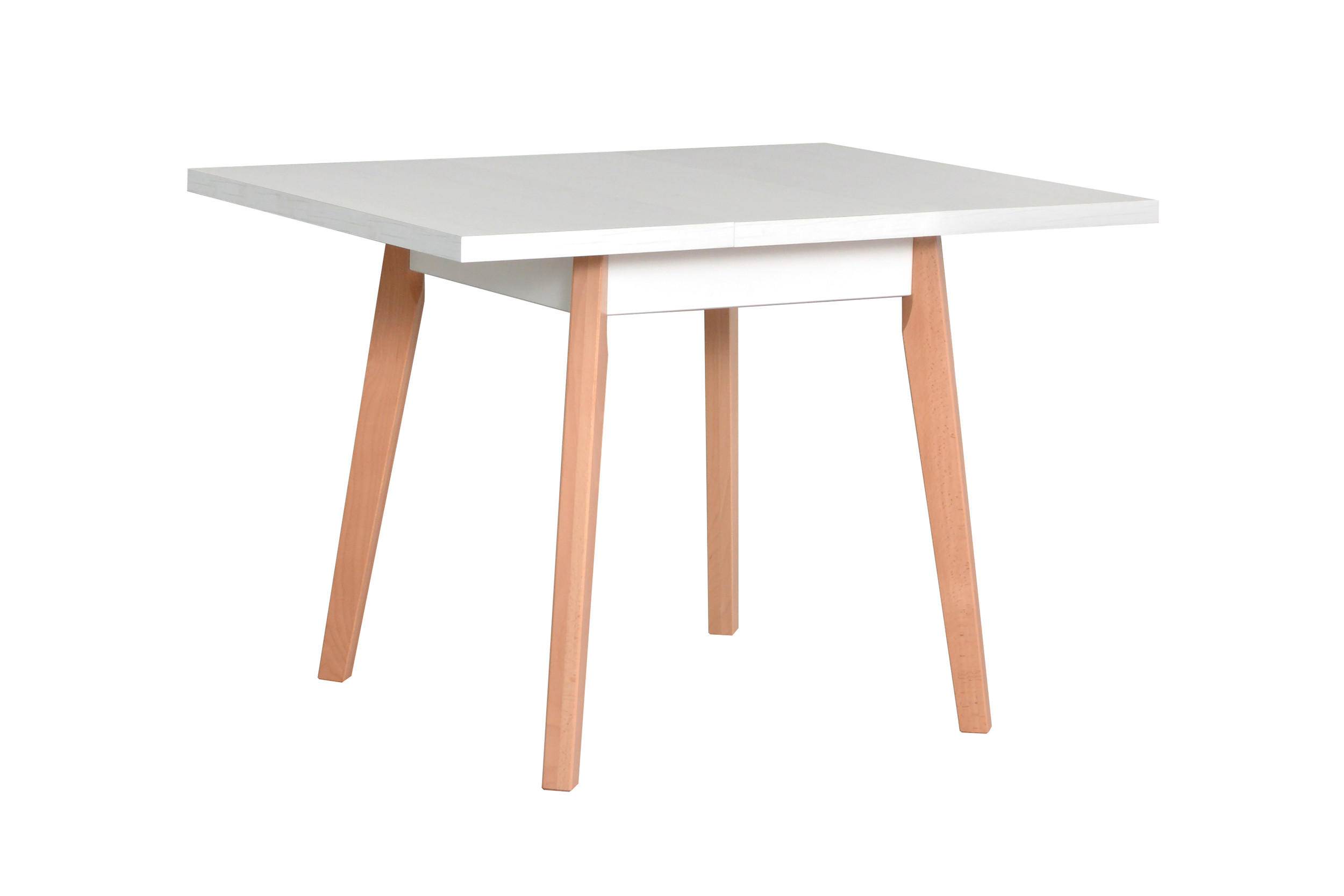 ESSTISCH Oslo 1 L, 80-110/80 cm, weiss - Weiß, Holz (80/80/75cm) - Leaf Design