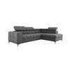 ECKSOFA PABLOS 279x201cm, Schlaffunktion, Stauraum, dunkelgrau, rechts - Grau, Holz/Textil (279/201cm) - DomoHome
