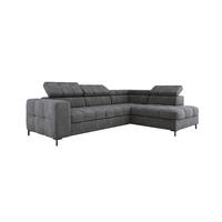 ECKSOFA PABLOS 279x201cm, Schlaffunktion, Stauraum, dunkelgrau, rechts - Grau, Holz/Textil (279/201cm) - DomoHome