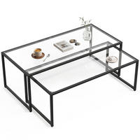 BEISTELLTISCH Transparent 2 Stück - Transparent, Naturmaterialien (119/56/44.5cm) - GiPP