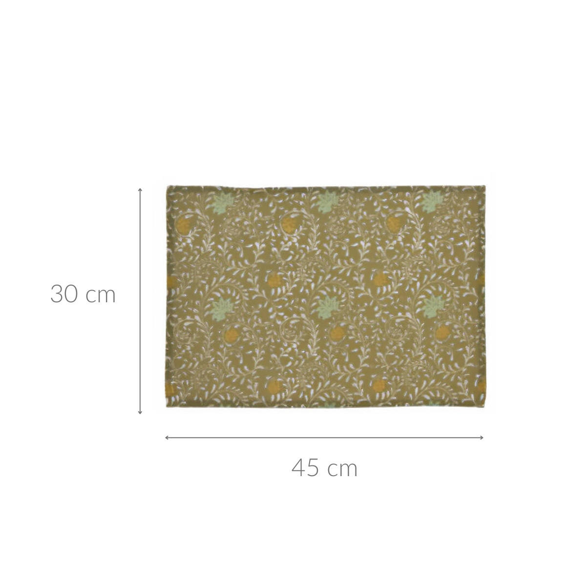 TISCHSET Baumwolle Blumenmuster 45/30 cm - Grün, Naturmaterialien (45cm) - Home Styling Collection