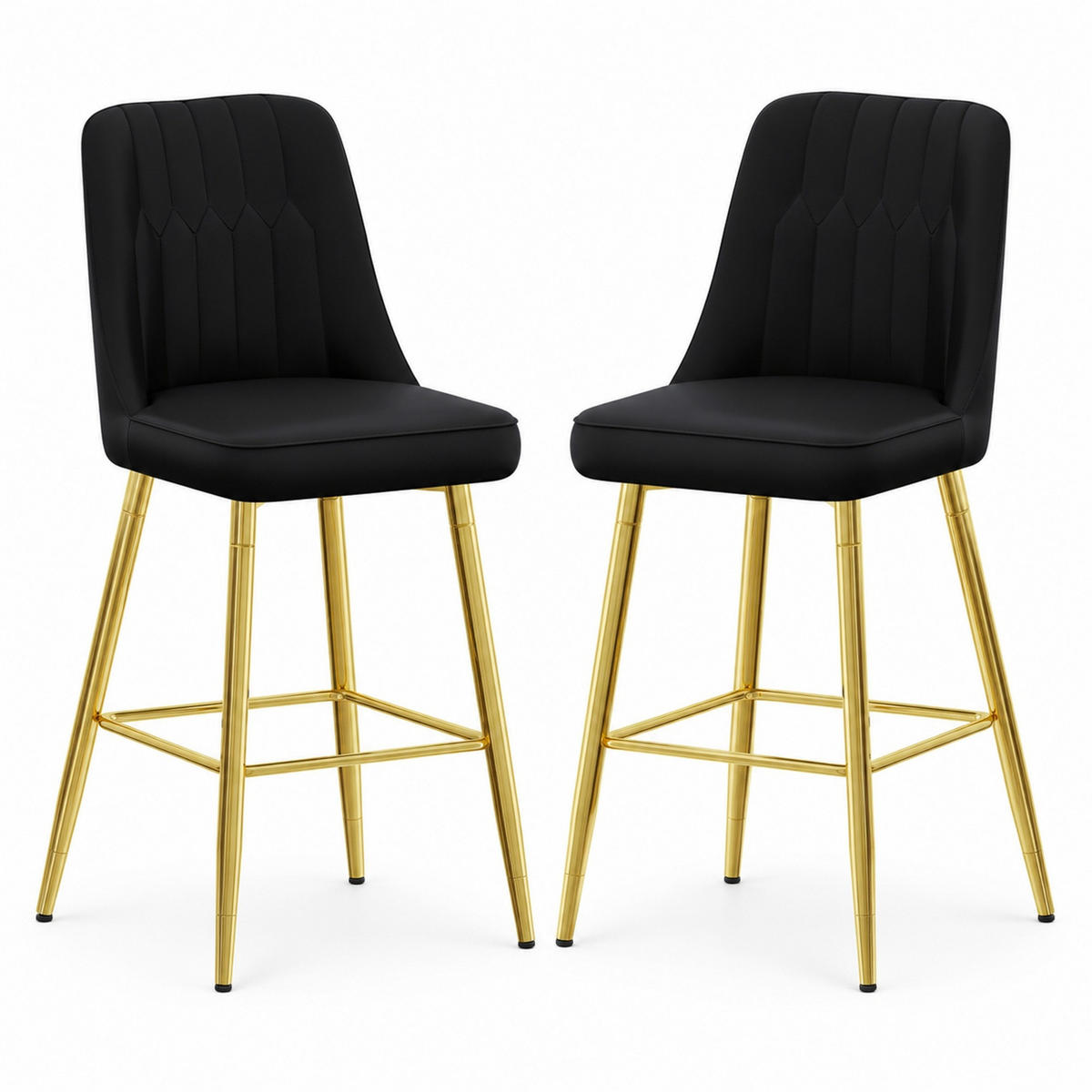 BARHOCKER 2er-Set 100 cm Schwarz mit Metallgestell - Schwarz, Metall (45/100/42cm) - MIVRAY
