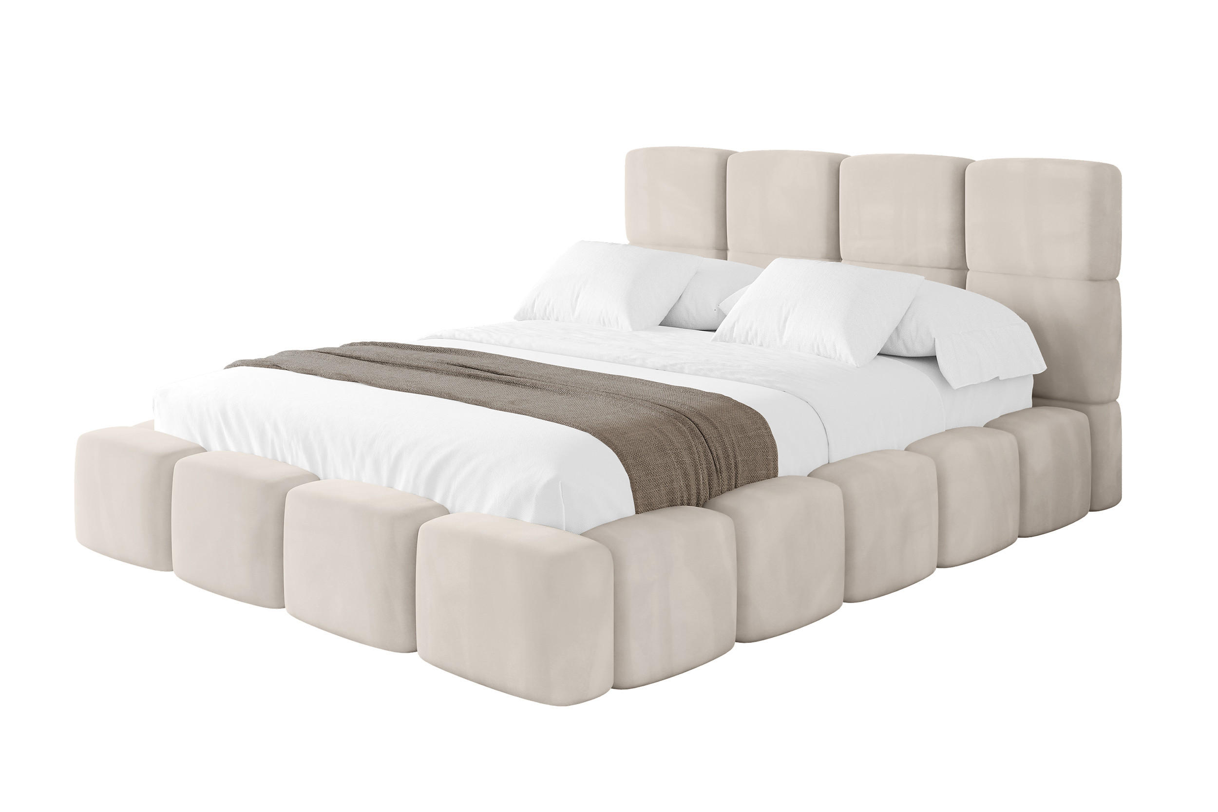 Altdecor Polsterbett Beige 120x200 cm