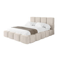 POLSTERBETT mit Bettkasten und Lattenrost, Bett mit Kopfteil, Boxbett ohne Matratze, Doppelbett mit Stauraum - NATA 120x200 Beige - Beige, Holzwerkstoff/Textil (120/200cm) - ALTDECOR