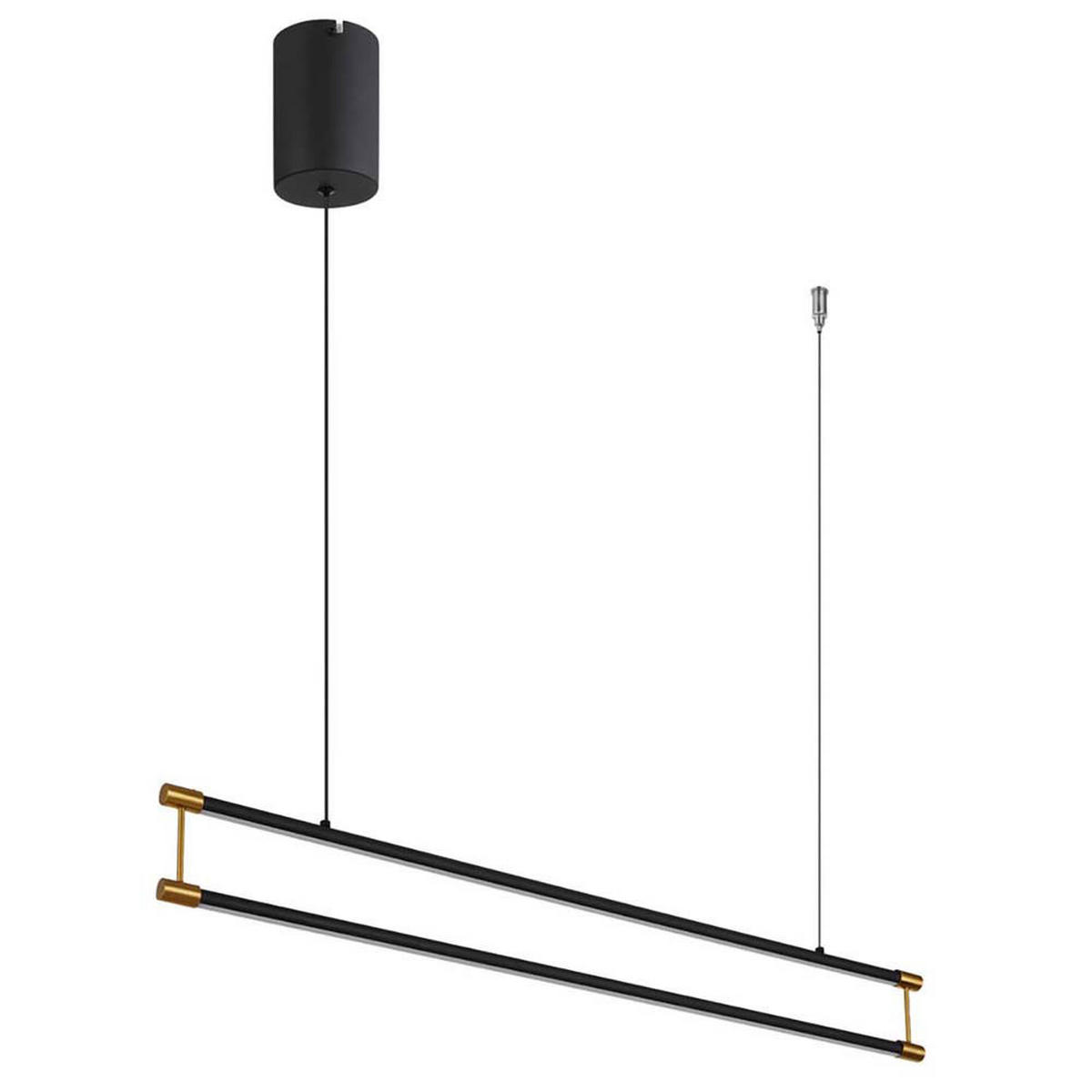 HÄNGELEUCHTE Aluminium schwarz-gold, LED - Schwarz, Metall (84/9/150cm) - Globo Lighting