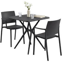 GARTENMÖBEL-SET Frida 2 Stühle 186x72x81cm Kunststoff Schwarz Balkonset - Schwarz, Kunststoff - DELUKE