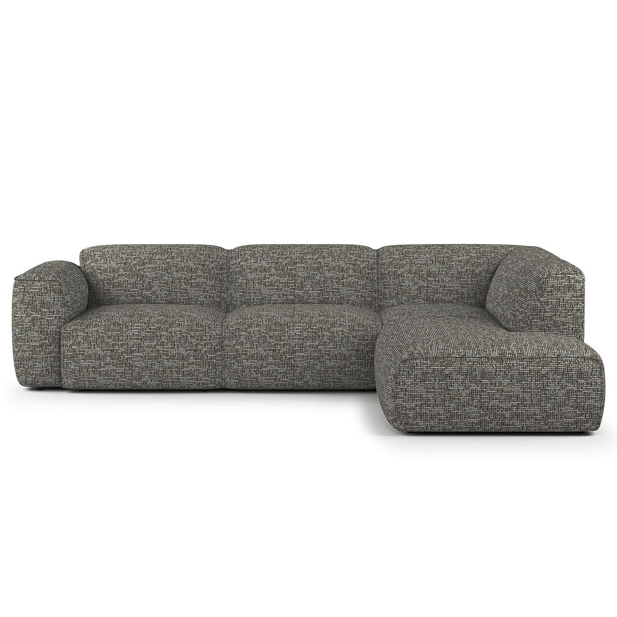 3-SITZER ECKSOFA mit Recamiere - Schwarz/Grau, Kunststoff/Textil (295/231cm) - home24