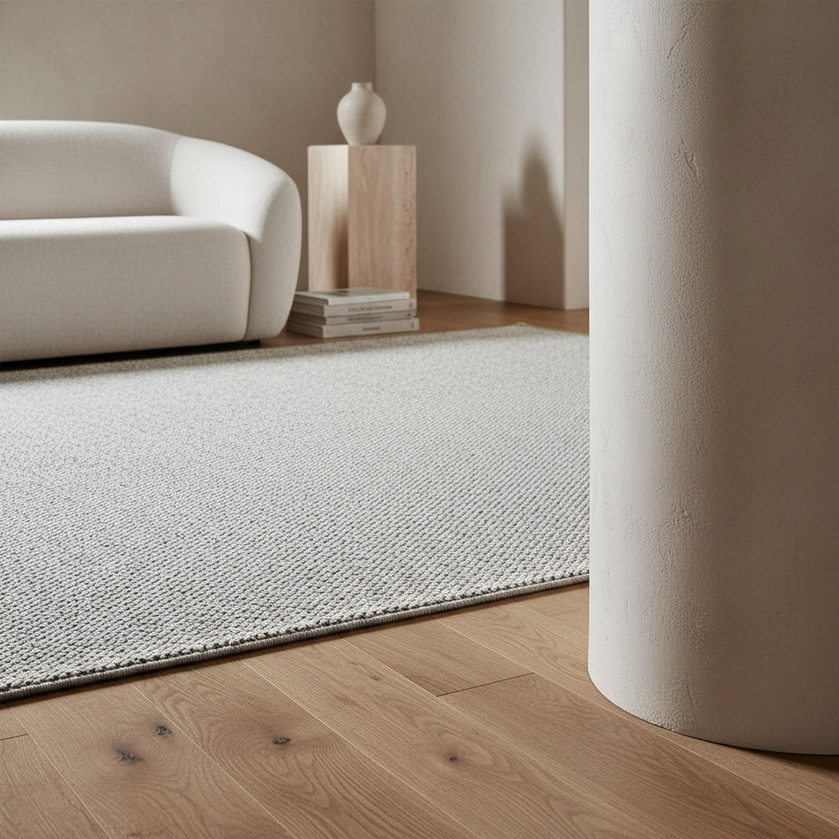 TEPPICH Kurzflor Flachgewebe Uni-Design Polypropylen Wohnzimmer Silber Rechteckig 280x370 - Silberfarben, Textil (280/370cm) - KADIMA DESIGN