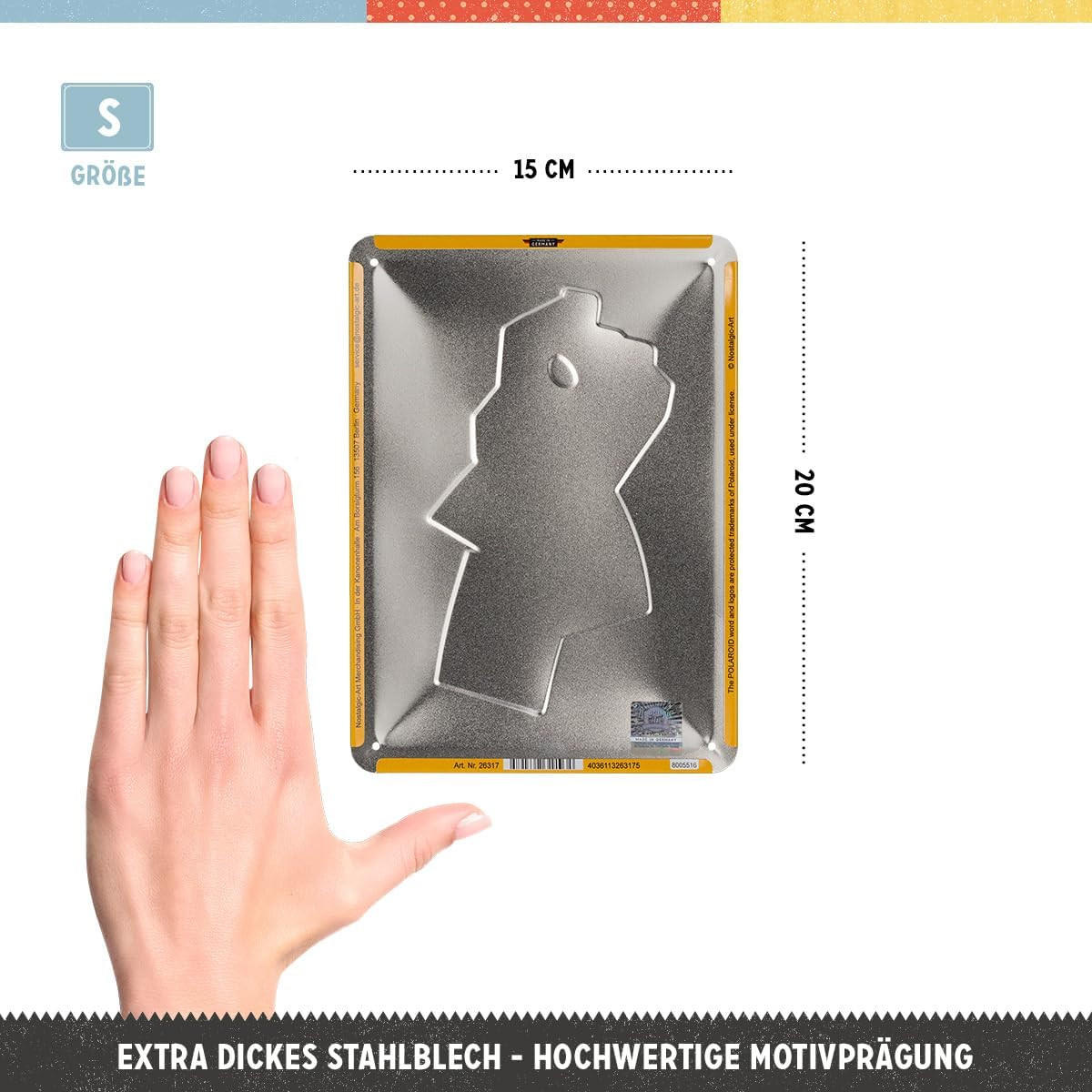 BLECHSCHILD 15/20 cm Polaroid - Capture the Moment - Multicolor, Metall (15/20/0.5cm) - Nostalgic-Art