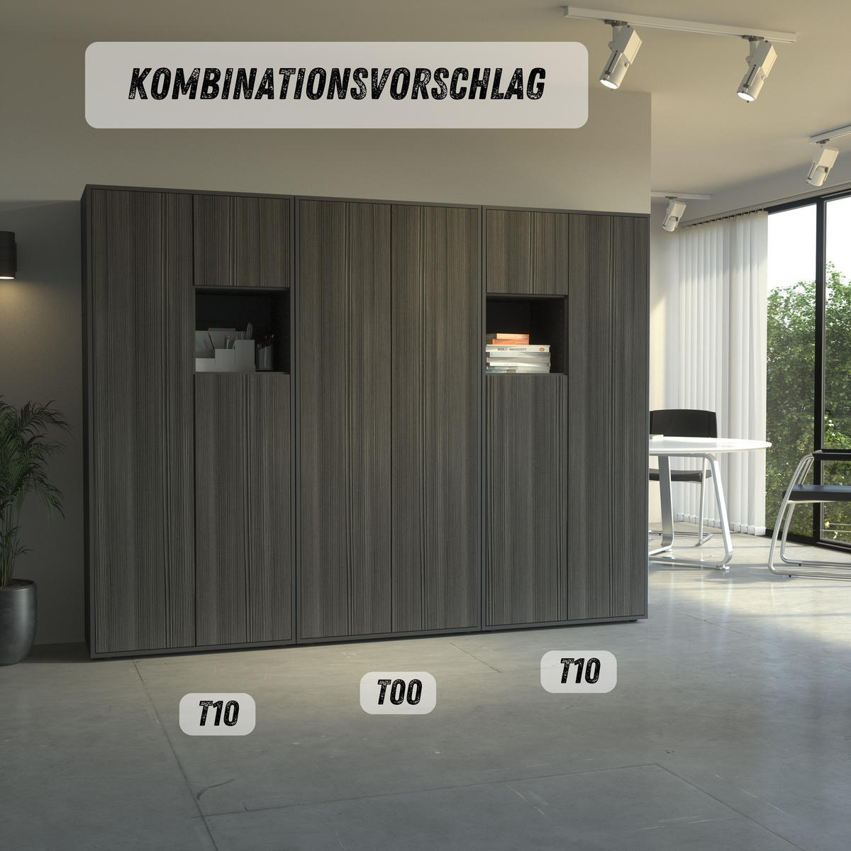 AKTENSCHRANK Amira T10 Avola Anthrazit 180/80/40 cm - Anthrazit, Holzwerkstoff (80/180/40cm) - SIMPLYFURN