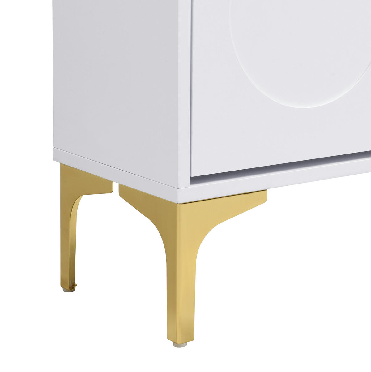 SCHUHSCHRANK aus MDF 63x24x120cm in Weiß mit goldfarbenen Metallbeinen - Weiß, Holzwerkstoff (63/120/24cm) - Modfu