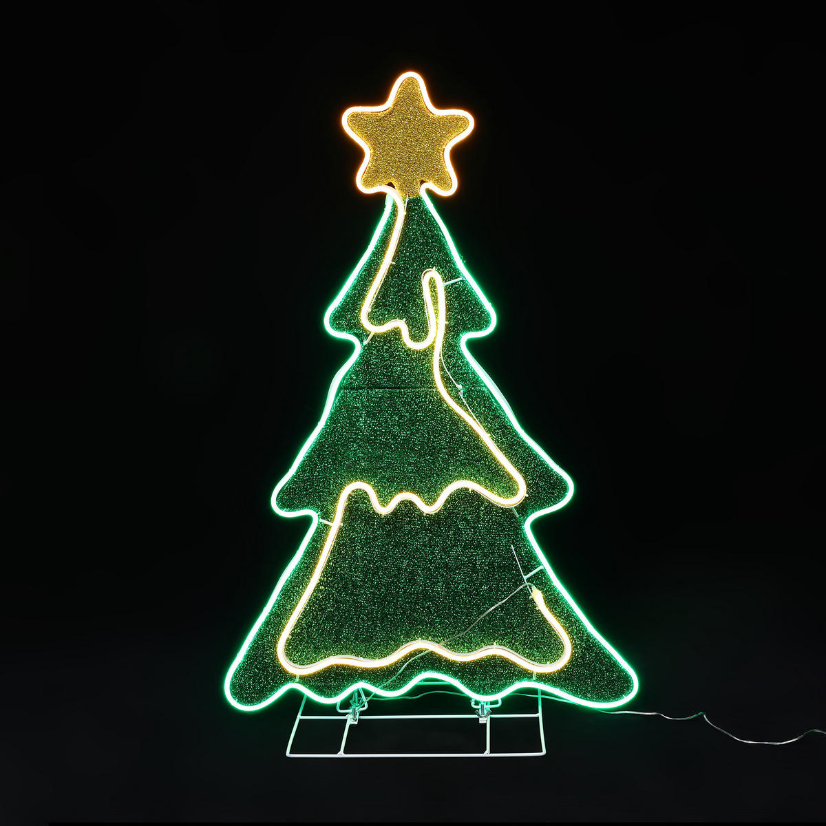 LED Weihnachtsbaum HTHD0225 - Weiß/Grün, Kunststoff/Metall (30/91/59cm) - Hometopia