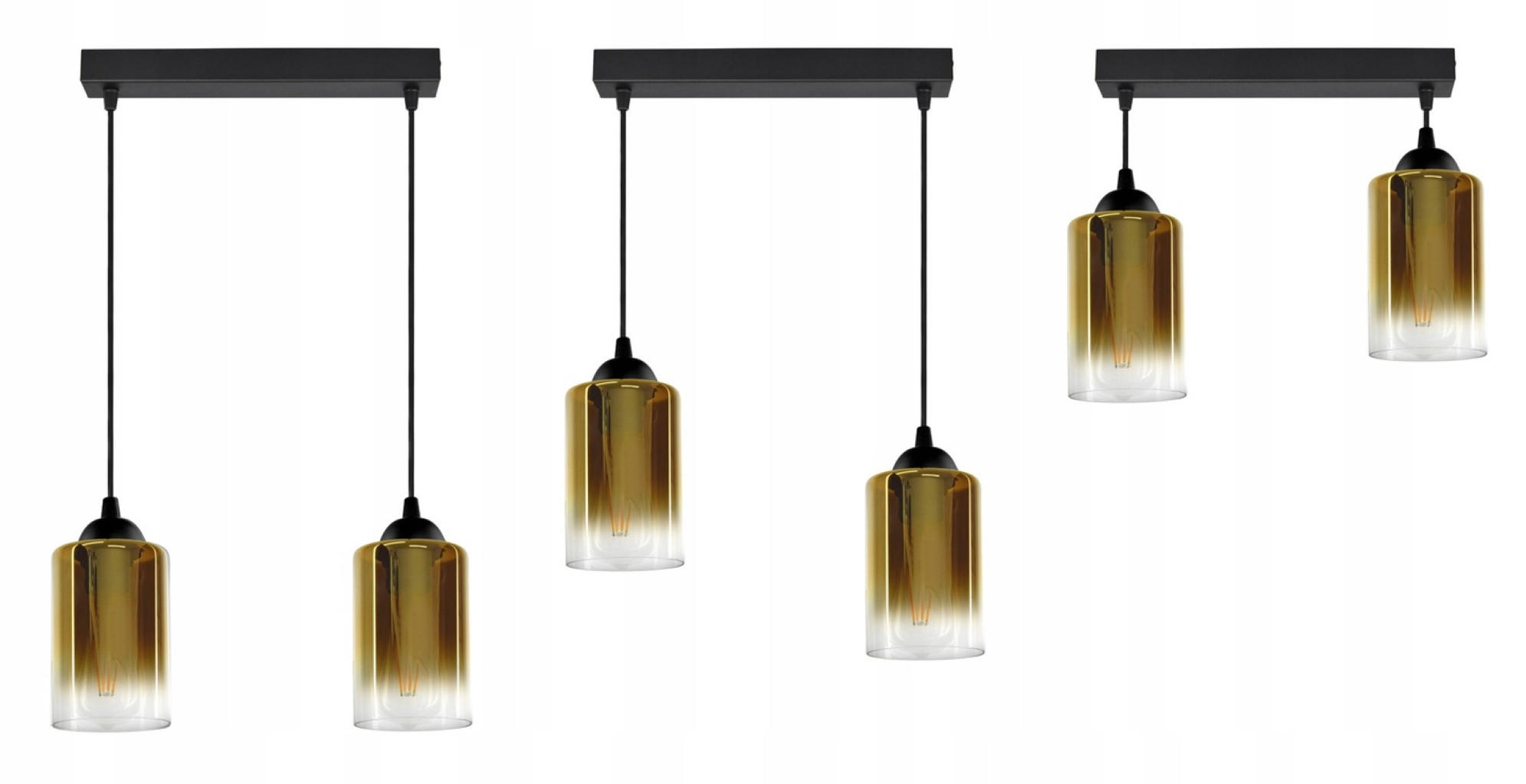 PENDELLEUCHTE GRAF - Transparent/Goldfarben, Glas/Metall (10/45/80cm) - kiki design