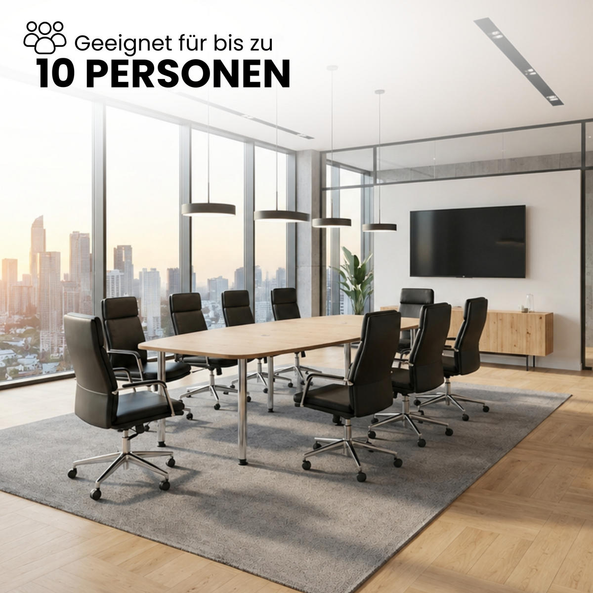 KONFERENZTISCH mittel KT28 130/280/74 cm in Weiß/Chromsäulen - Chromfarben/Weiß, Holzwerkstoff (130/280/74cm) - bümö
