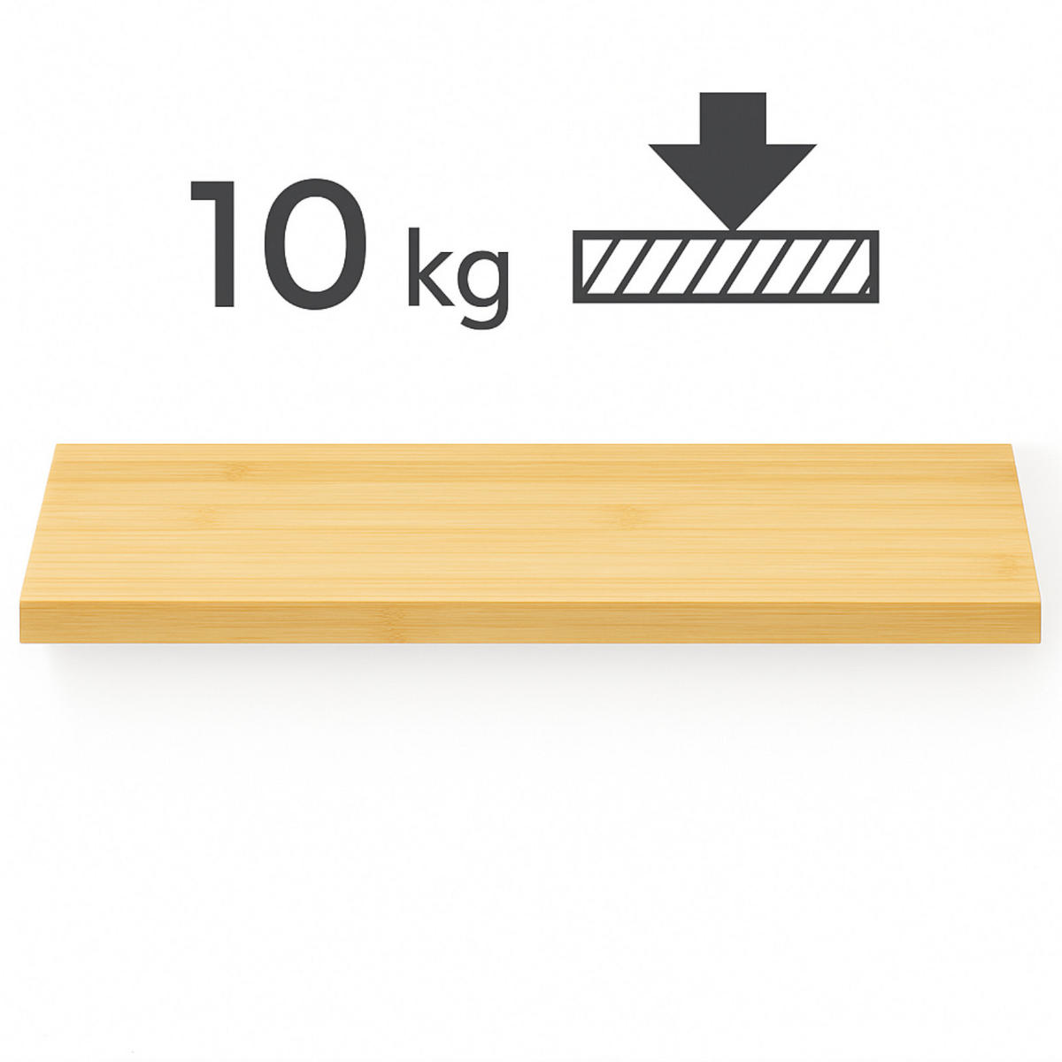 WANDREGAL Bambusoptik Naturfarben 2er Set 60x20x4 cm - Naturfarben, Holzwerkstoff/Metall (60/3.8/20cm) - Begryf