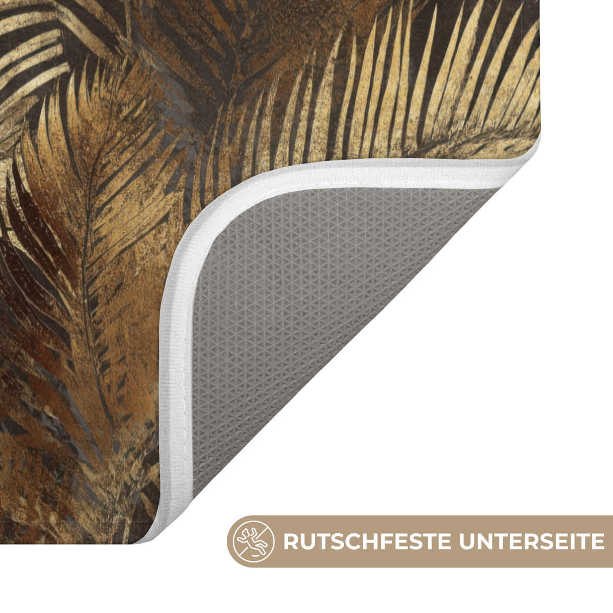 WC PŘEDLOŽKA Tropical - Listy - zlaté 50x80 cm - zlatá, textil/plast (50/1cm) - OnlyWow