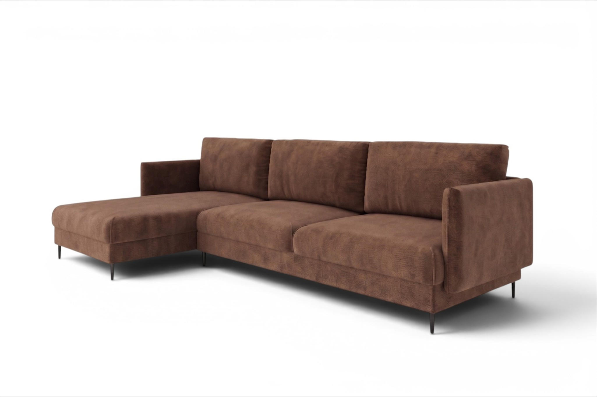 ECKSOFA Helmer In Stoff Vibe - Braun, Holzwerkstoff/Textil (164/293cm) - Fun Möbel