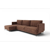 ECKSOFA Helmer In Stoff Vibe - Braun, Holzwerkstoff/Textil (164/293cm) - Fun Möbel