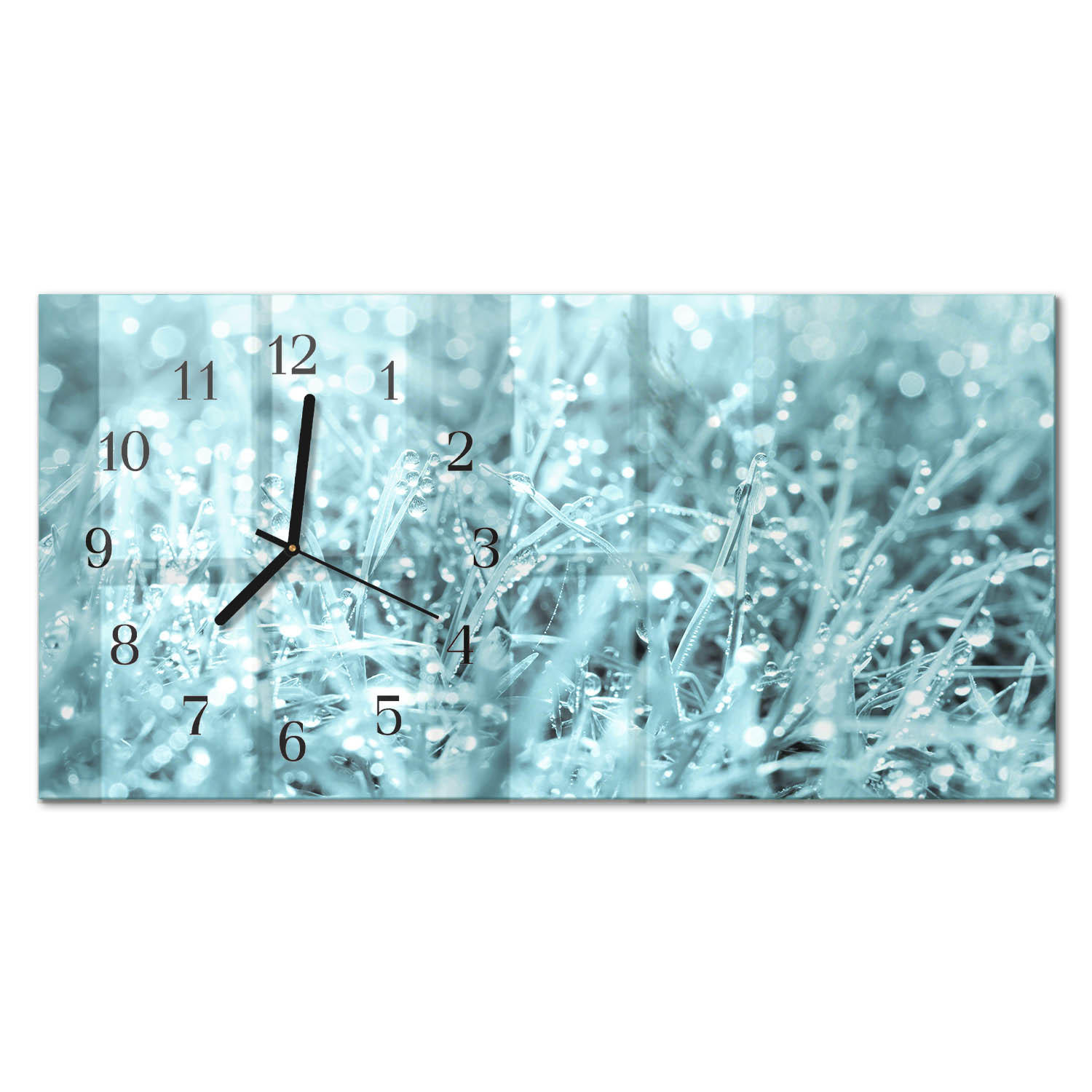 WANDUHR 60x30 cm - Orchidee - Türkis, Glas (60/30/0.4cm) - TULUP