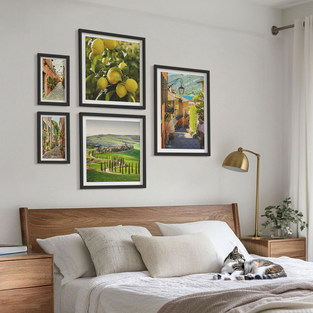 WANDBILDER 5er-Set - 50x50 cm & 20x30 cm & 40x60 cm Schwarzer Rahmen - Zitat über New Yorker Landschaften - Schwarz, Kunststoff (40/60cm) - ArtPrintCave