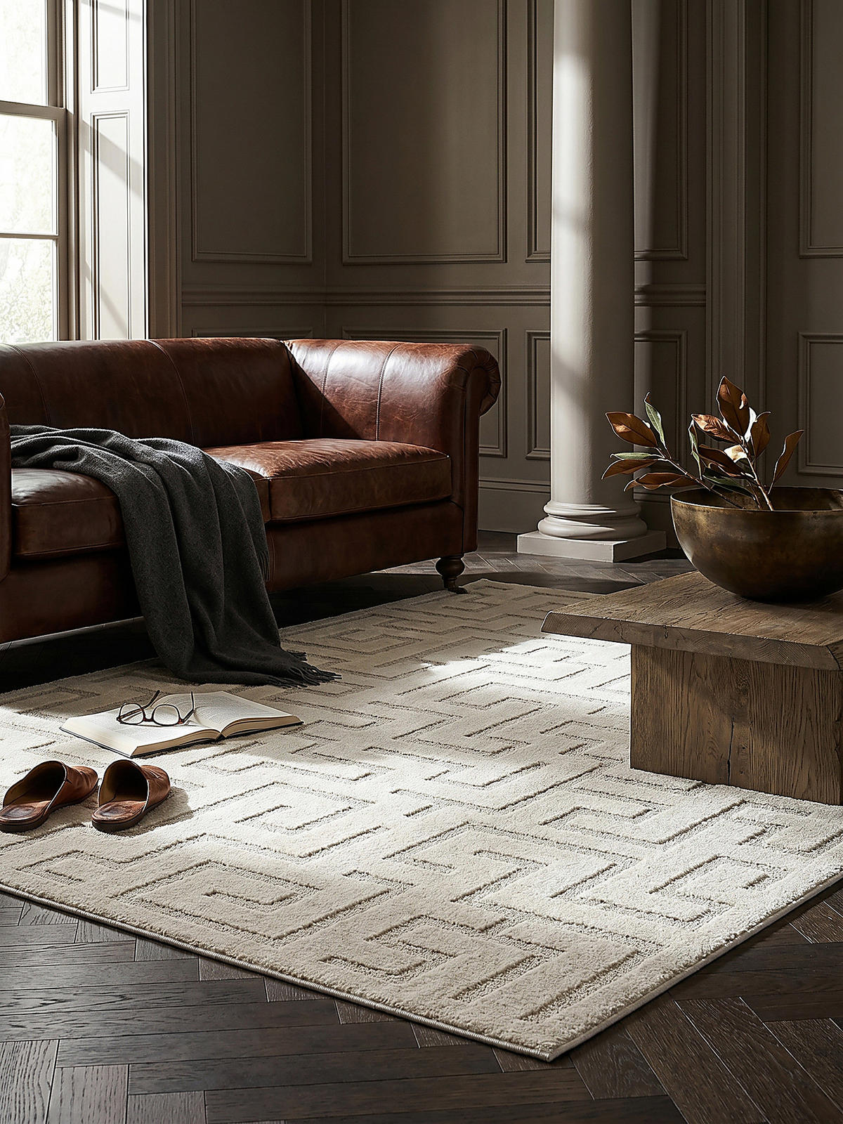 KURZFLORTEPPICH Geometrisch MUOTA Polypropylen Creme 140 x 200 cm - Beige, Textil (140/200cm) - KADIMA DESIGN