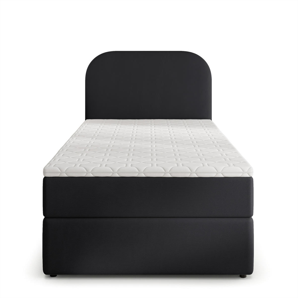 AMERICKÁ POSTEL CERIA 100x200 cm, s matrací a úložným prostorem, KRONOS 07, Schwarz - černá, kompozitní dřevo/textil (100/200cm) - MASSENO