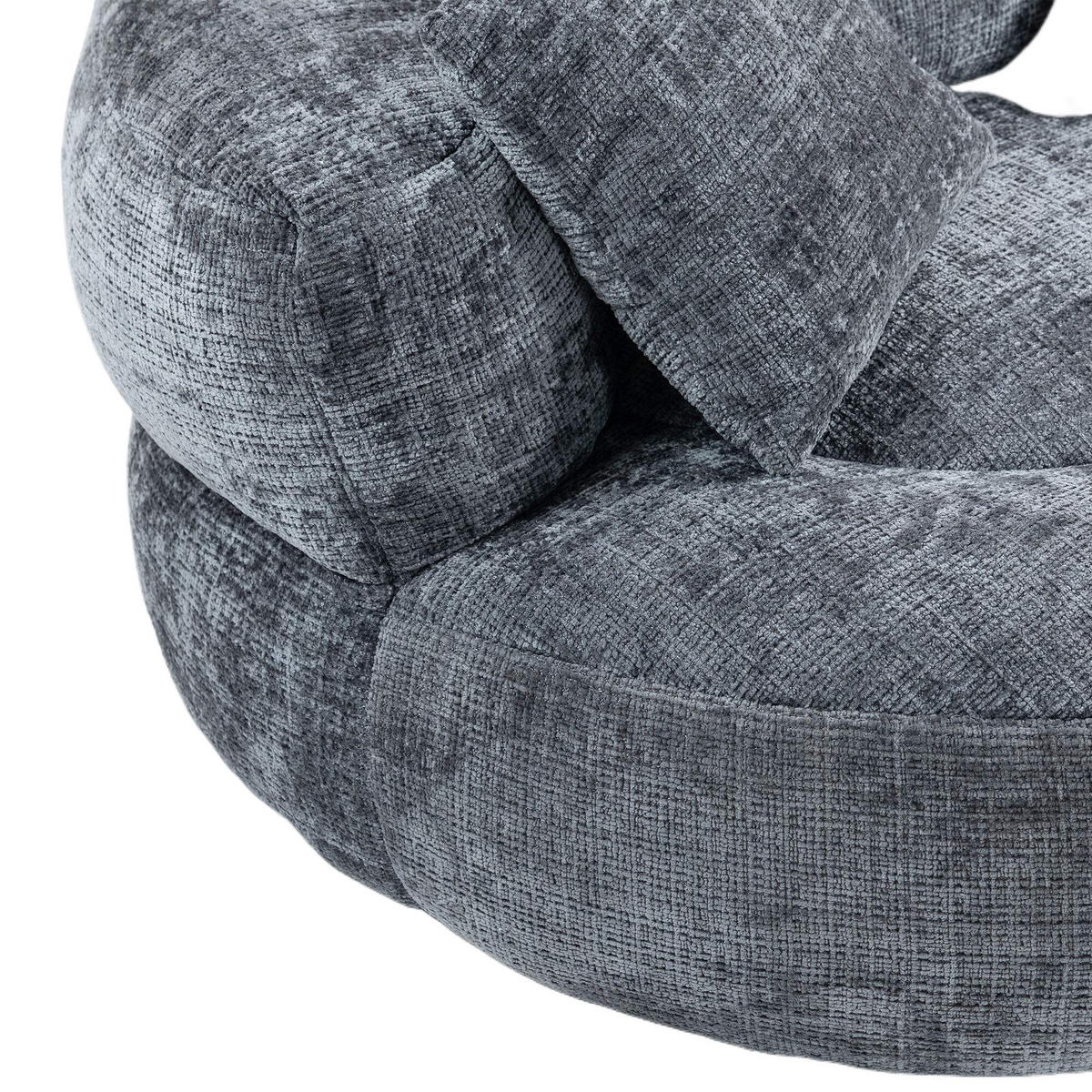 SITZSACK Chenille, Sofa mit 3 extra Kopfkissen,Grau - Grau, Textil (108/52/108cm) - LVHOM