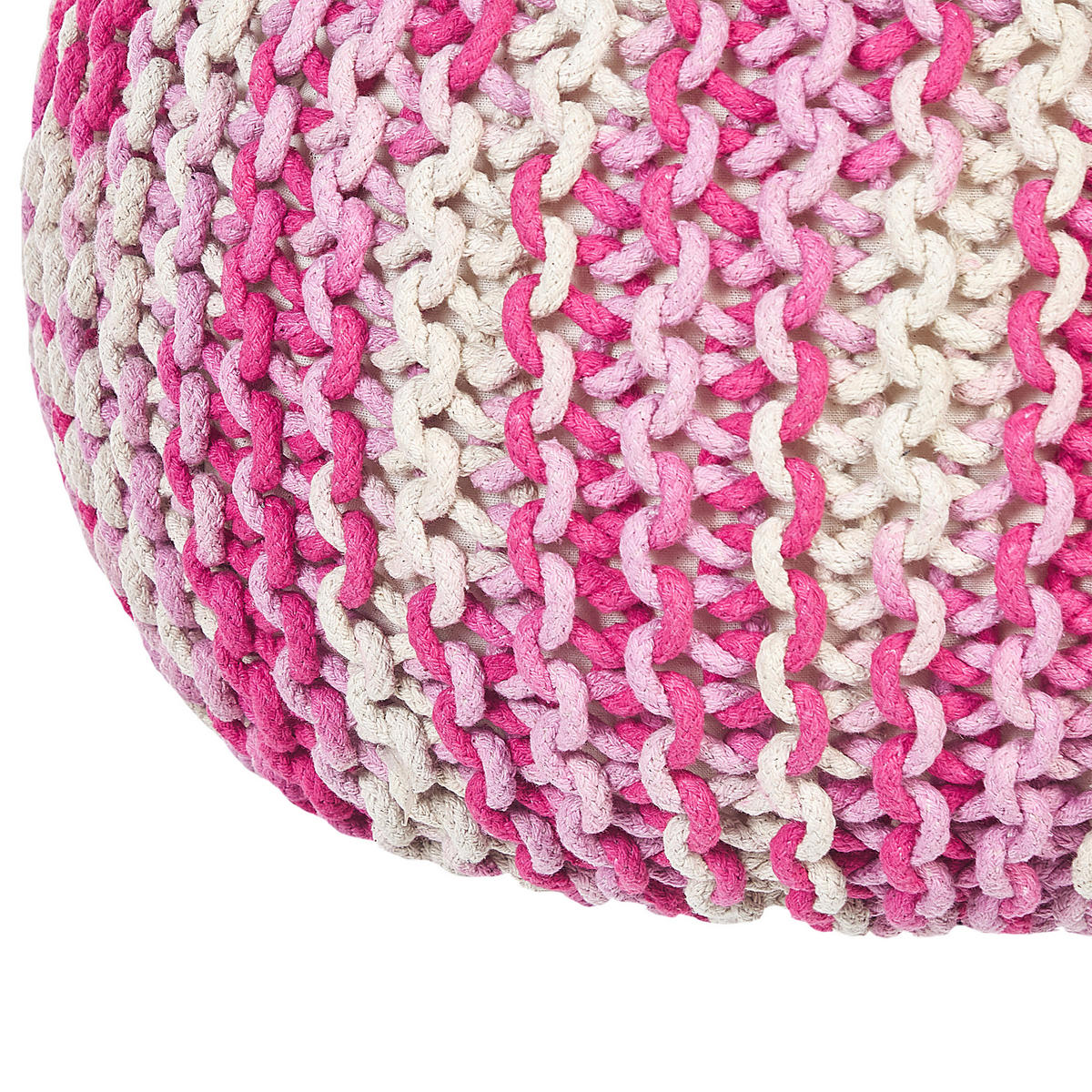 POUF Conrad 50/50/35 cm - Weiß, Naturmaterialien/Textil (50/35/50cm) - Beliani