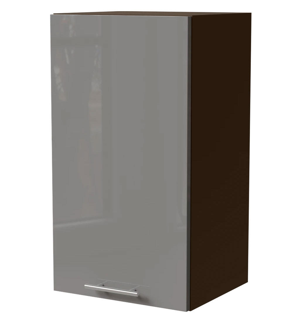 KÜCHENHÄNGESCHRANK Essen W2/40 Grau Hochglanz / Lava Matt 40 / 32,5 / 72cm - Dunkelgrau/Grau, Holz/Holzwerkstoff (40/72/32.5cm) - Feldmann-Wohnen