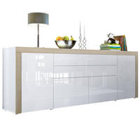 SIDEBOARD La Paz Weiß Hochglanz / Eiche sägerau - Weiß Hochglanz, Holzwerkstoff (200/72/35cm) - Vladon